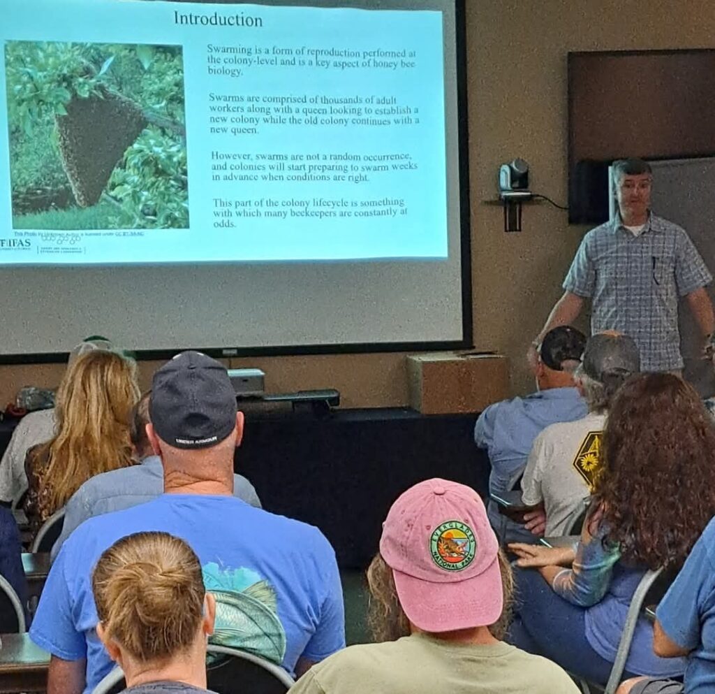 Dr. Ellis from the UF Beelab presenting at the TBBA monthly meeting